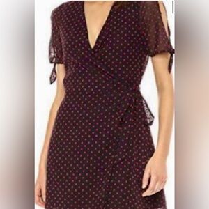 BCBGeneration Black Midi Dress with Red Dots